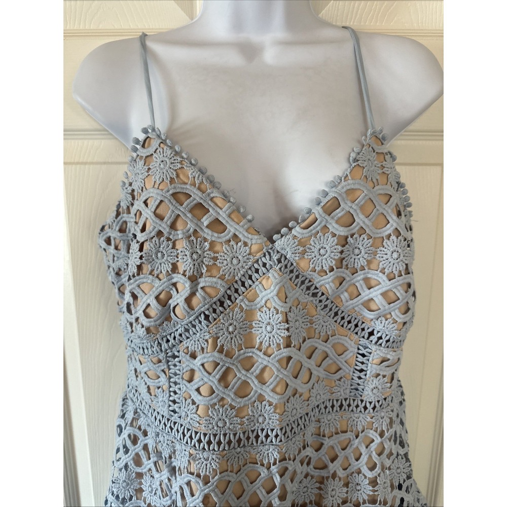 Lulu's Blue Tiered Mini Eyelet Ballet Beachy Romantic Dainty Soft Girl Sz Large - Picture 4 of 8